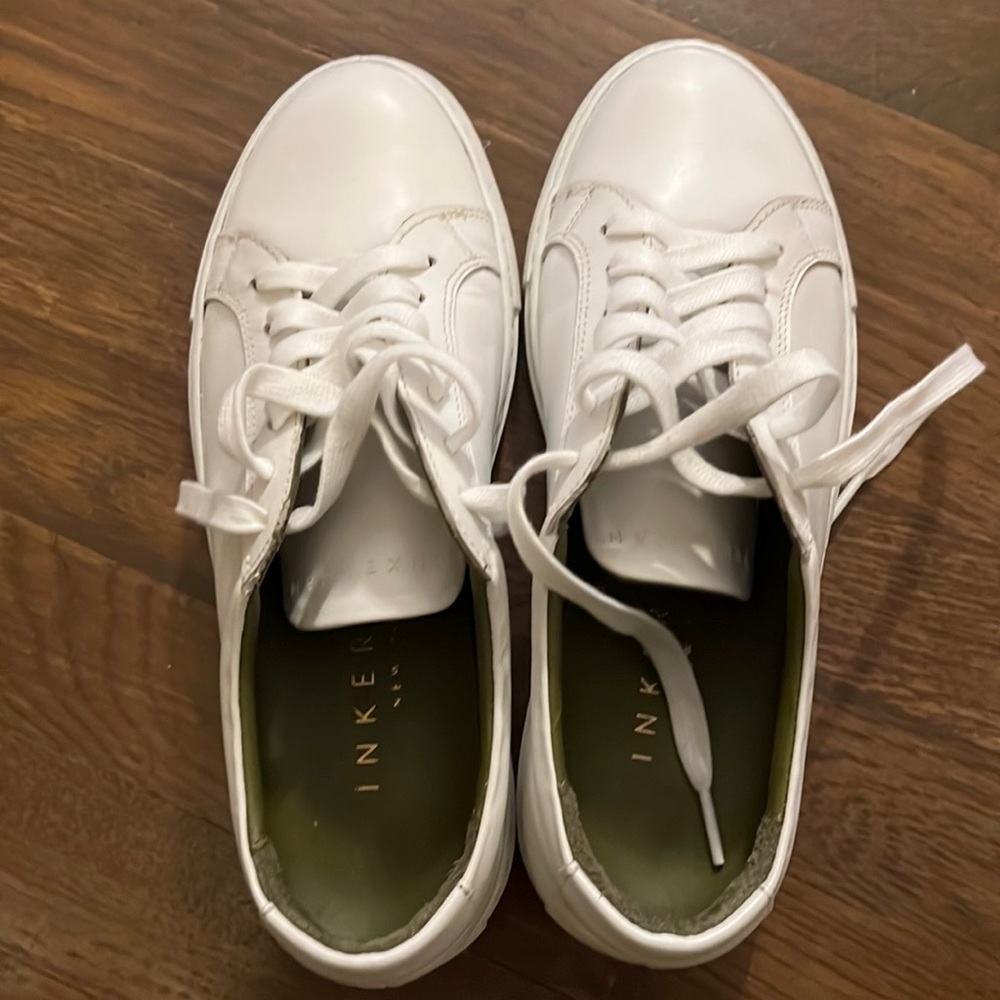 Inkerman Charlie Women’s White Leather Sneakers Sz 7